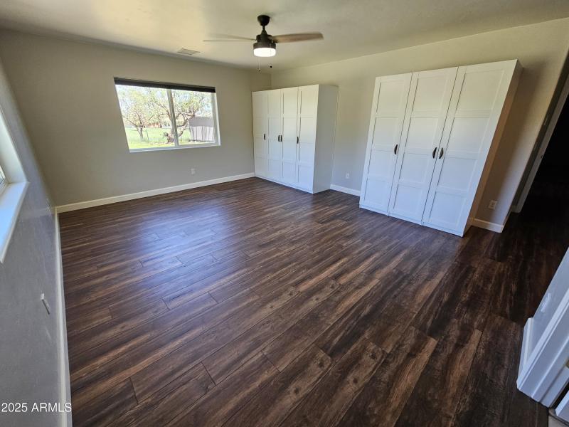 primary bedroom from bathroom door