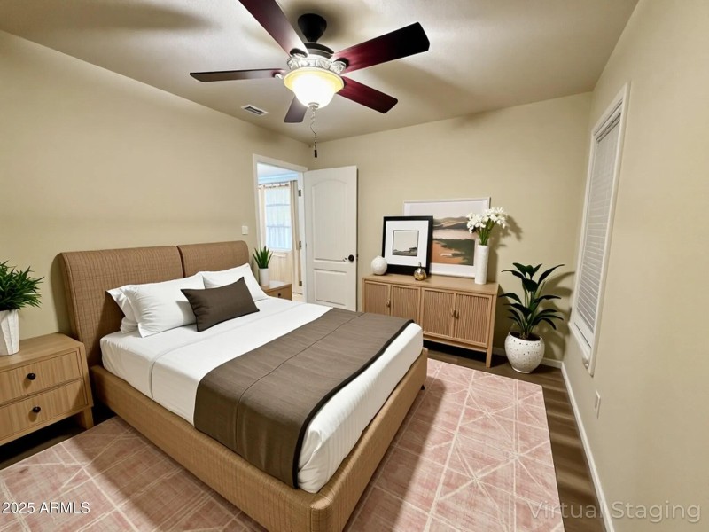 Virtually Staged Primary Bedroom