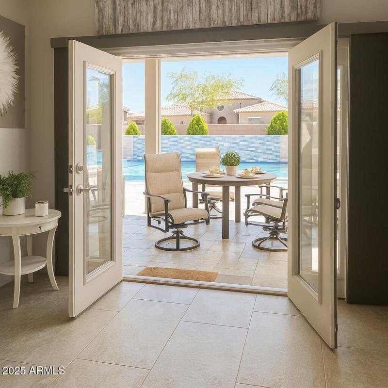 French doors to pool