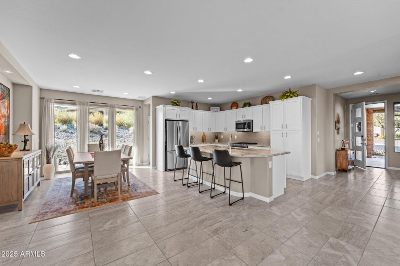 Kitchen and dining area