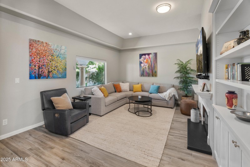 Picture window with remote shade