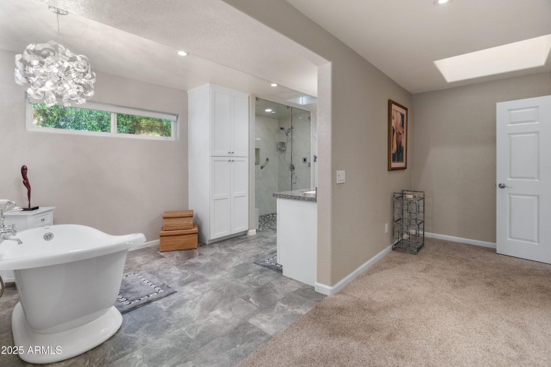 Spacious primary bathroom