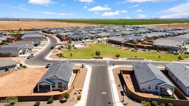 Aerial view of neighborhood