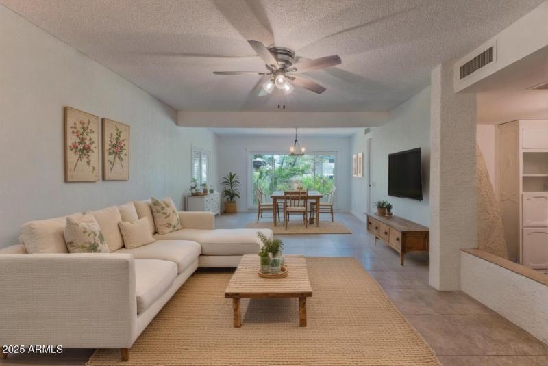 Living room virtual staged