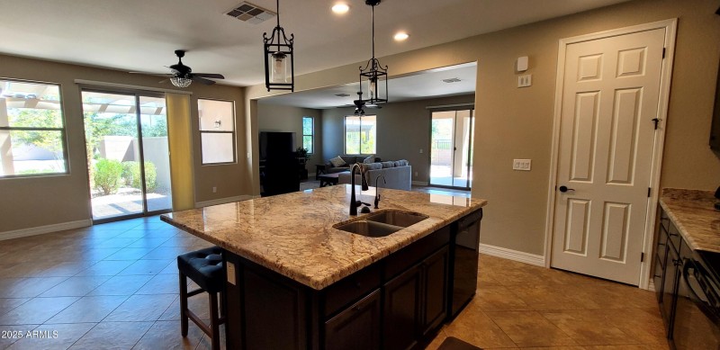 great room from kitchen