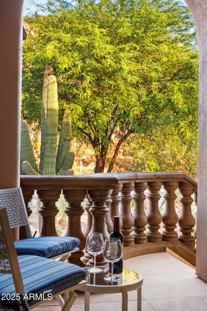 Guest entrance and balcony