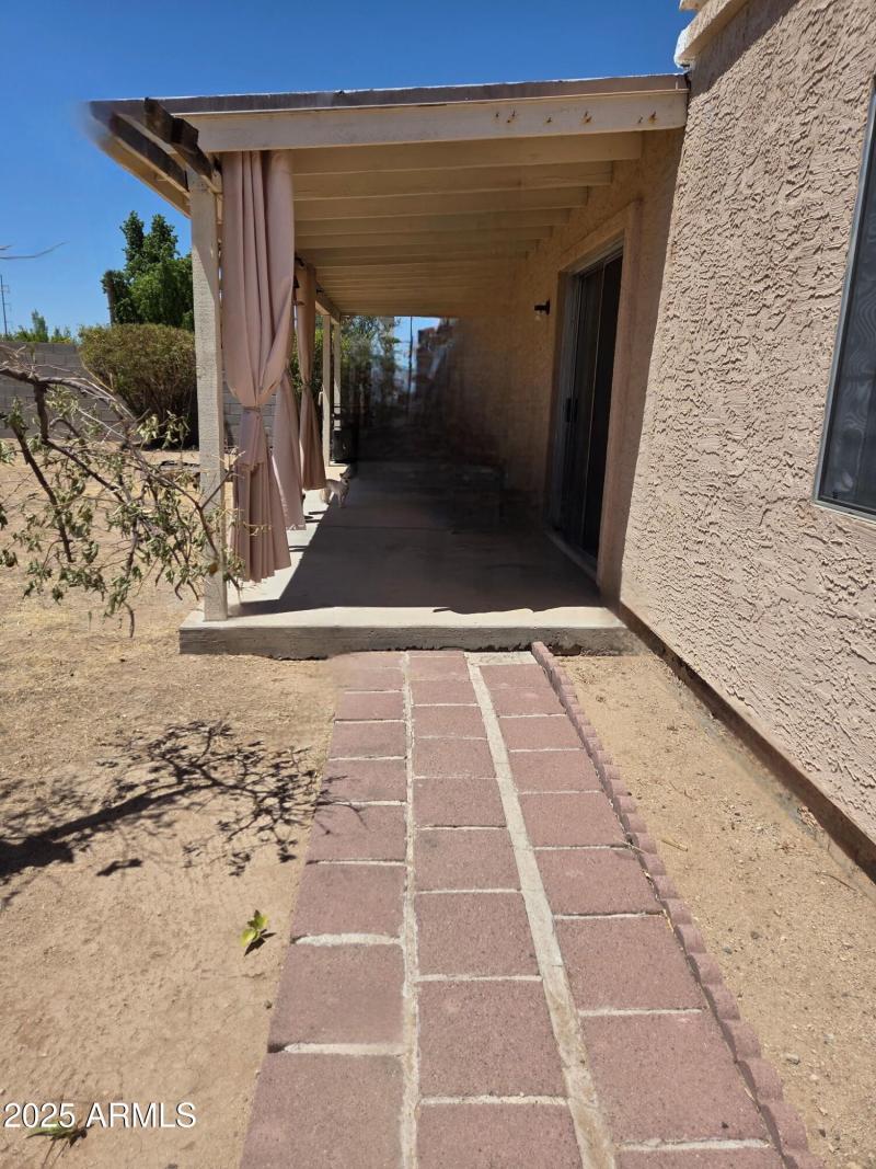 Side view back patio