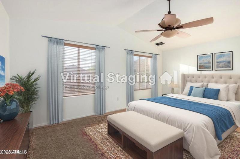 Primary bedroom-staged