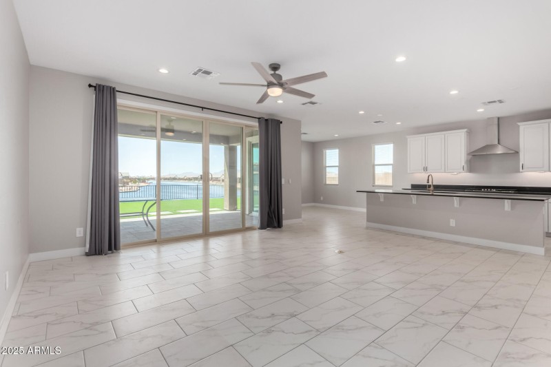 Greatroom with lake view