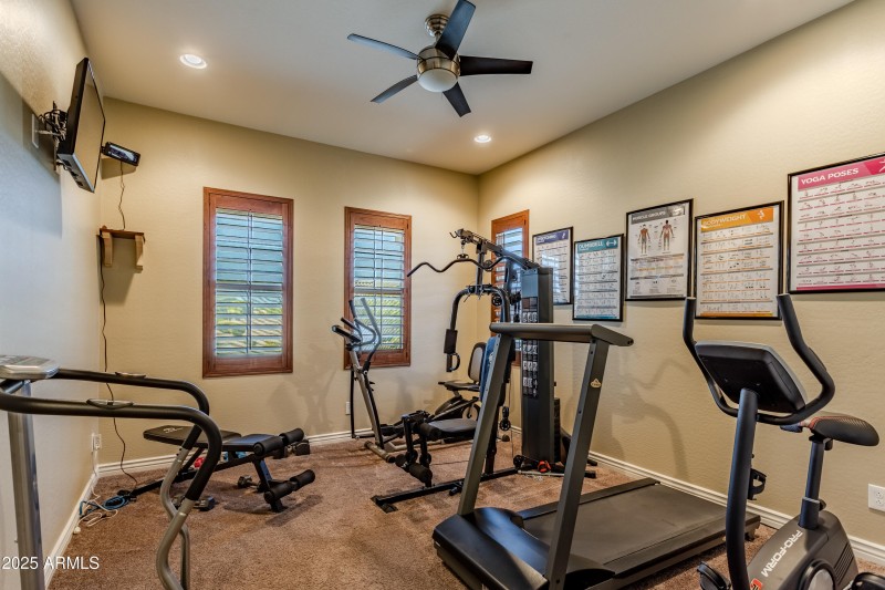 Bedroom 4 Set Up for a Fitness Room