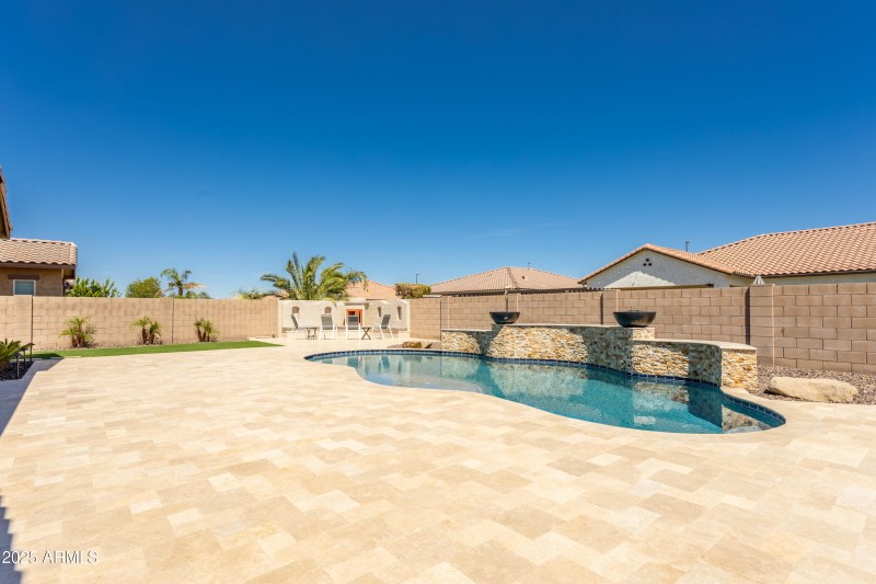 Extended Travetine Patio and Pool