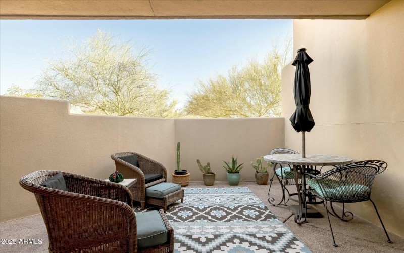 Private patio sitting area