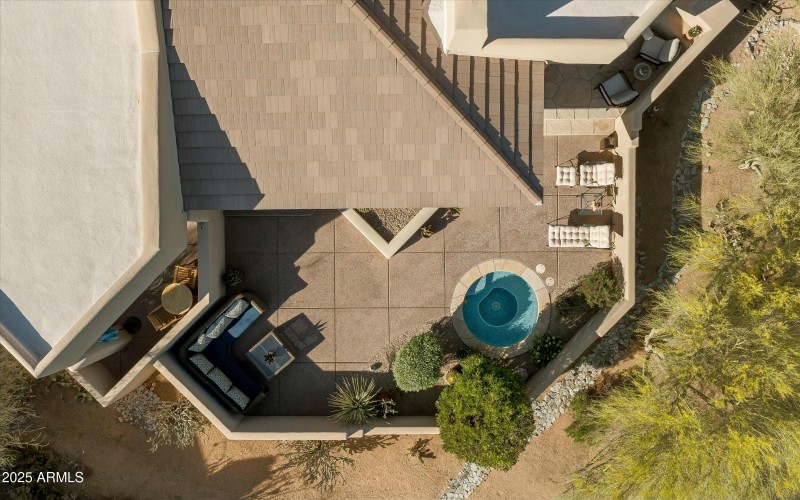 Ariel spa and rear patios