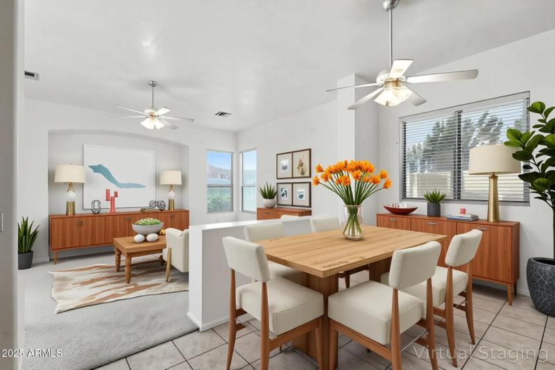 Virtually Staged Irwin Great room dining