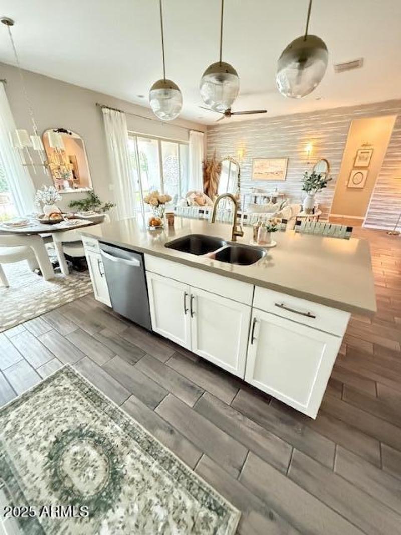 Kitchen Sink at Island with Quartz Count