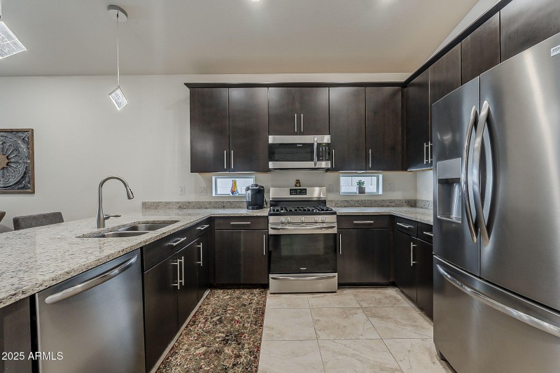 Stainless steel appliances.