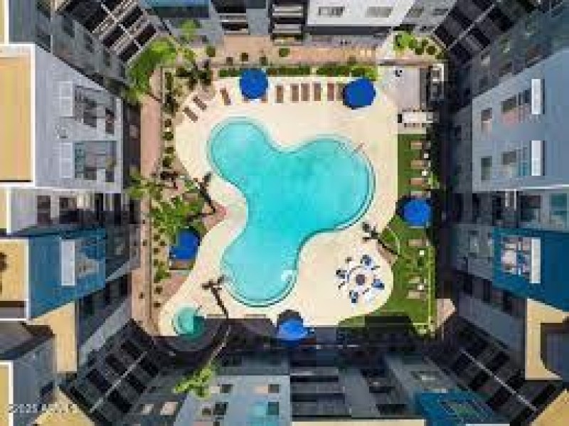 Aerial of pool and spa