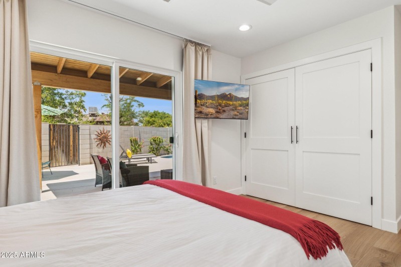 bedroom 2 with private access to the bac