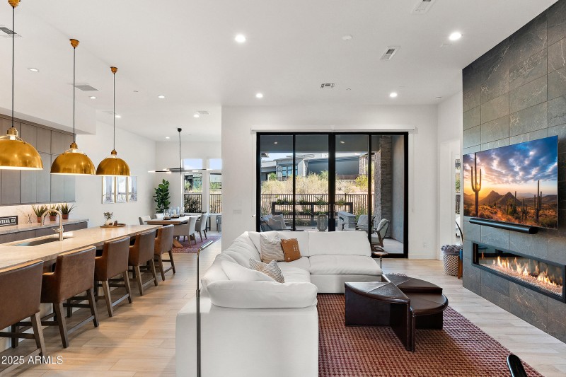 Open concept kitchen, living & dining