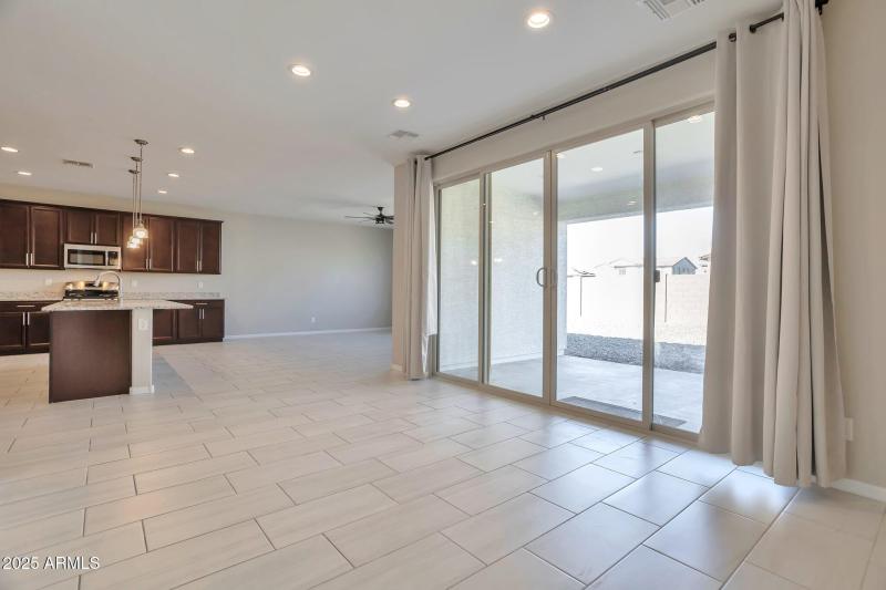Dining room to kitchen and patio
