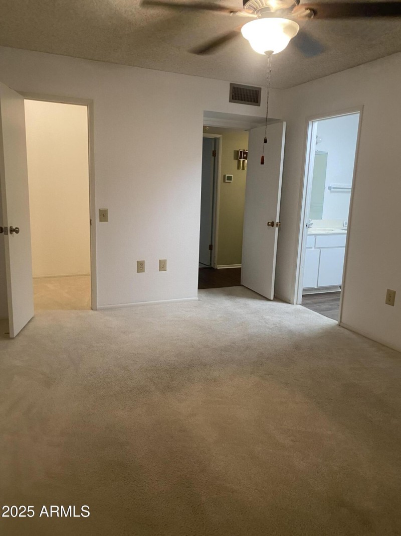 Primary bedroom from patio entry