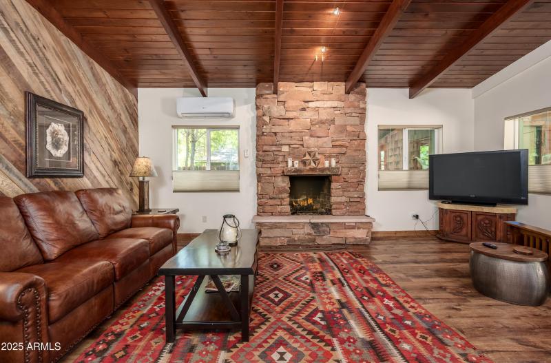 Stacked Rock Fireplace