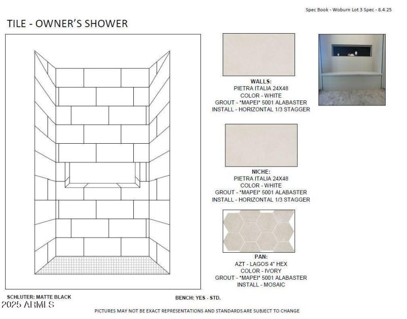 Owners Shower Tile and Niche