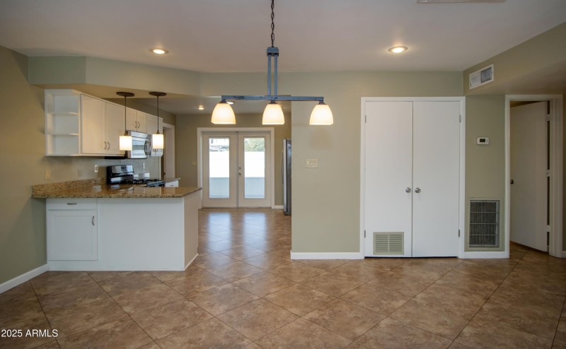 Living area into Kitchen