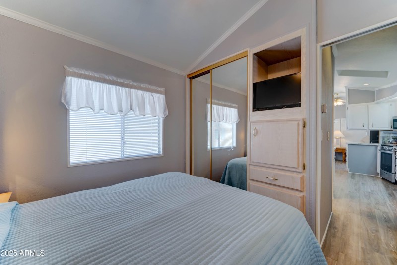 Bedroom has 2 closets plus built in stor