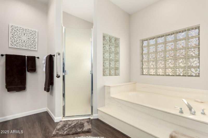 Private shower &. soaking tub