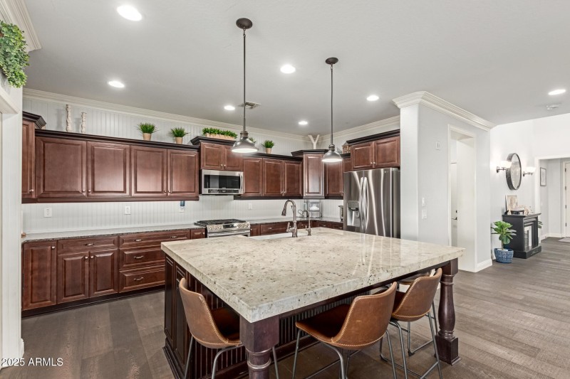 large island & custom cabinetry