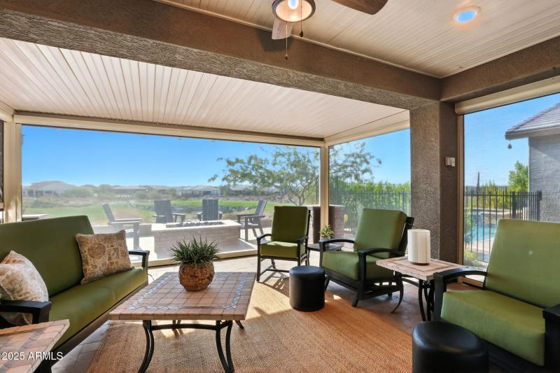 Pergola w/Electric Roll Down Shades