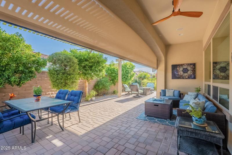 Covered Patio w/Roll Down Shades