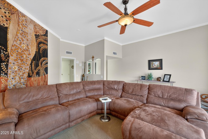 Family Room w/Crown Moulding