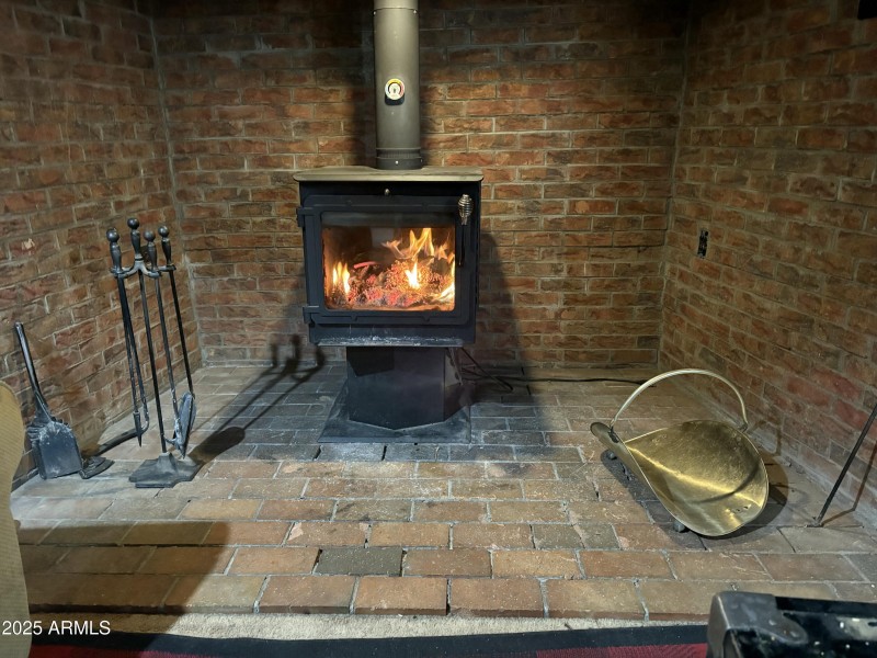 Beautiful brick fireplace