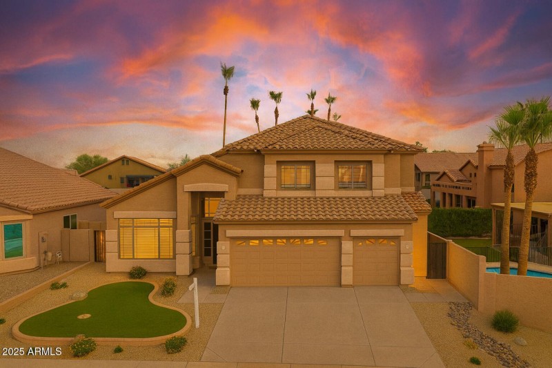 Front with bright skies