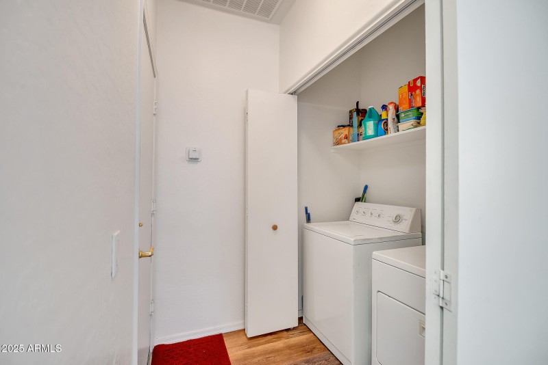 Laundry Area and Garage Door
