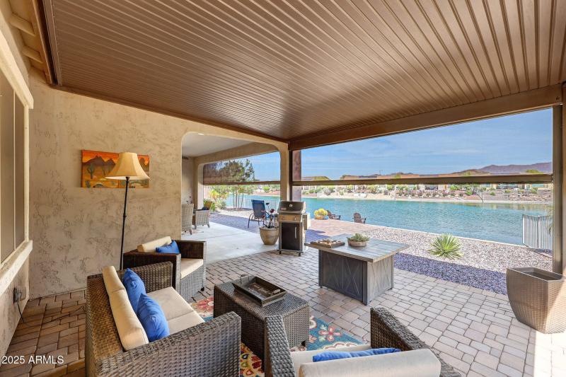 Covered Patio with Sun Shades