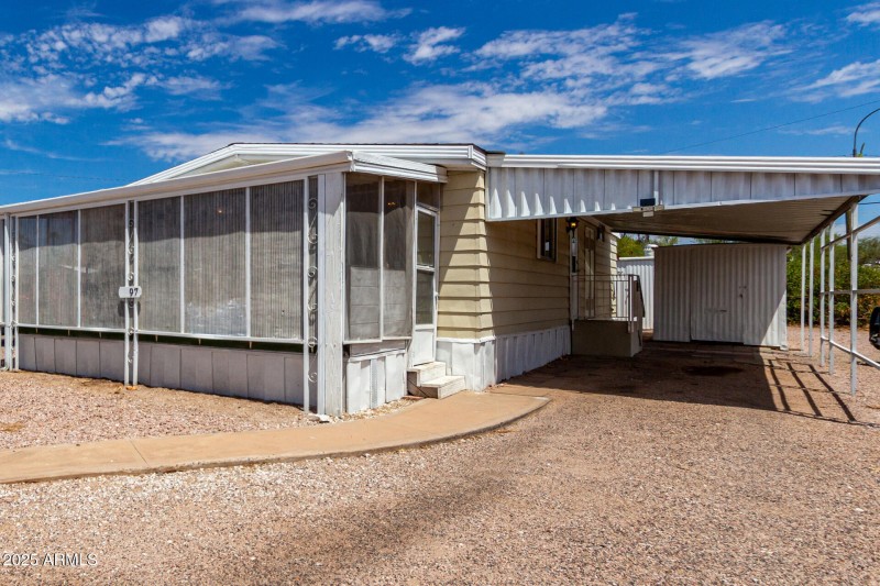 Driveway and covered Carport