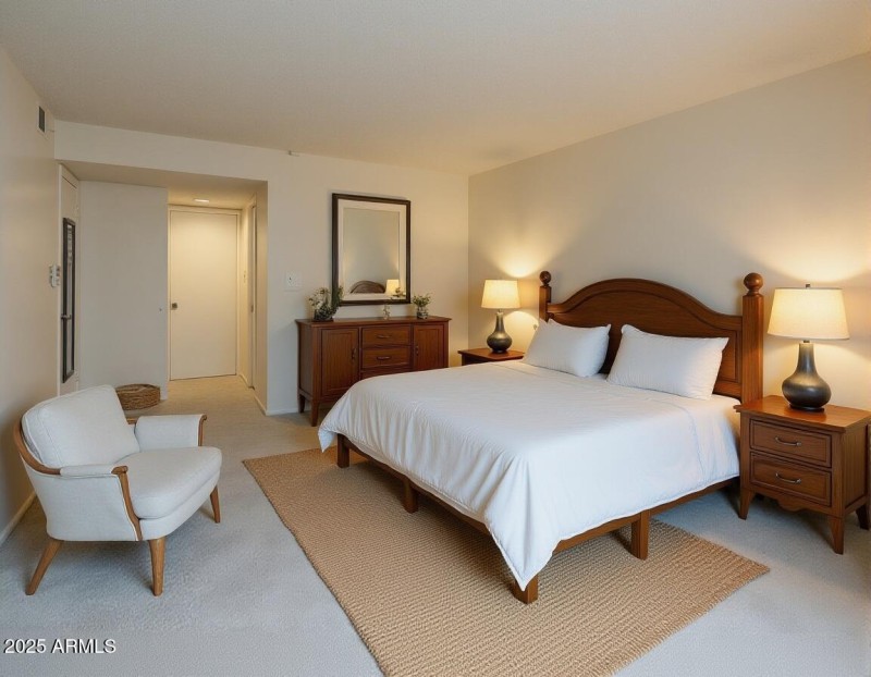 Staged Primary Bedroom viewing South