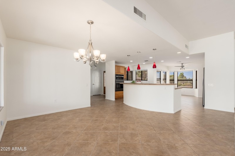 View from back slider to kitchen