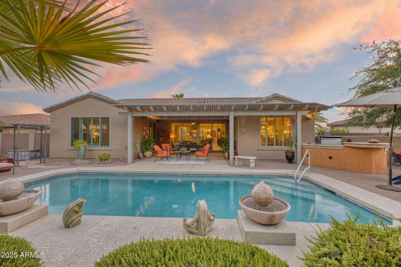 Poolside Retreat at Sunset