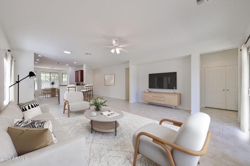 Great room virtually staged