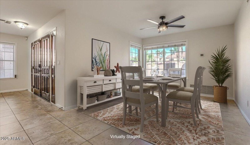 Foyer and Dining Room Virtually Staged