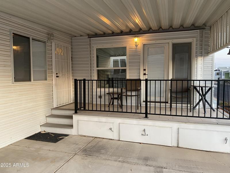 Covered Porch with storage underneath