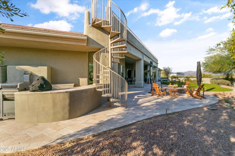 Spiral Staircase to Rooftop Deck