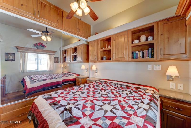 large closet and storage above and below