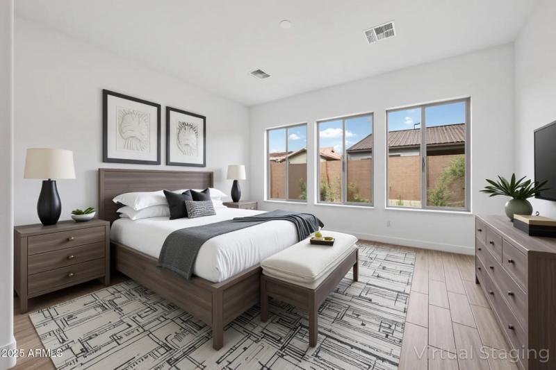 Primary Bedroom Staged