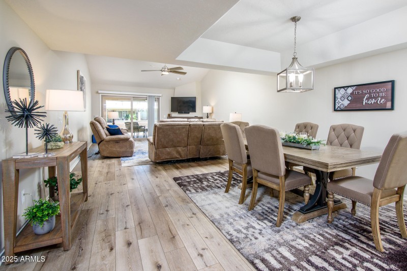 Family Rm vaulted ceiings