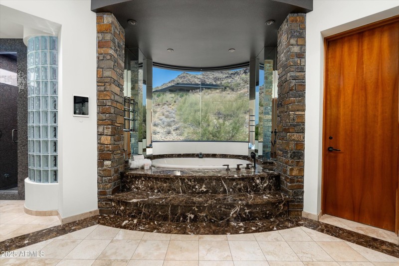 Primary Bathroom with Privacy Glass